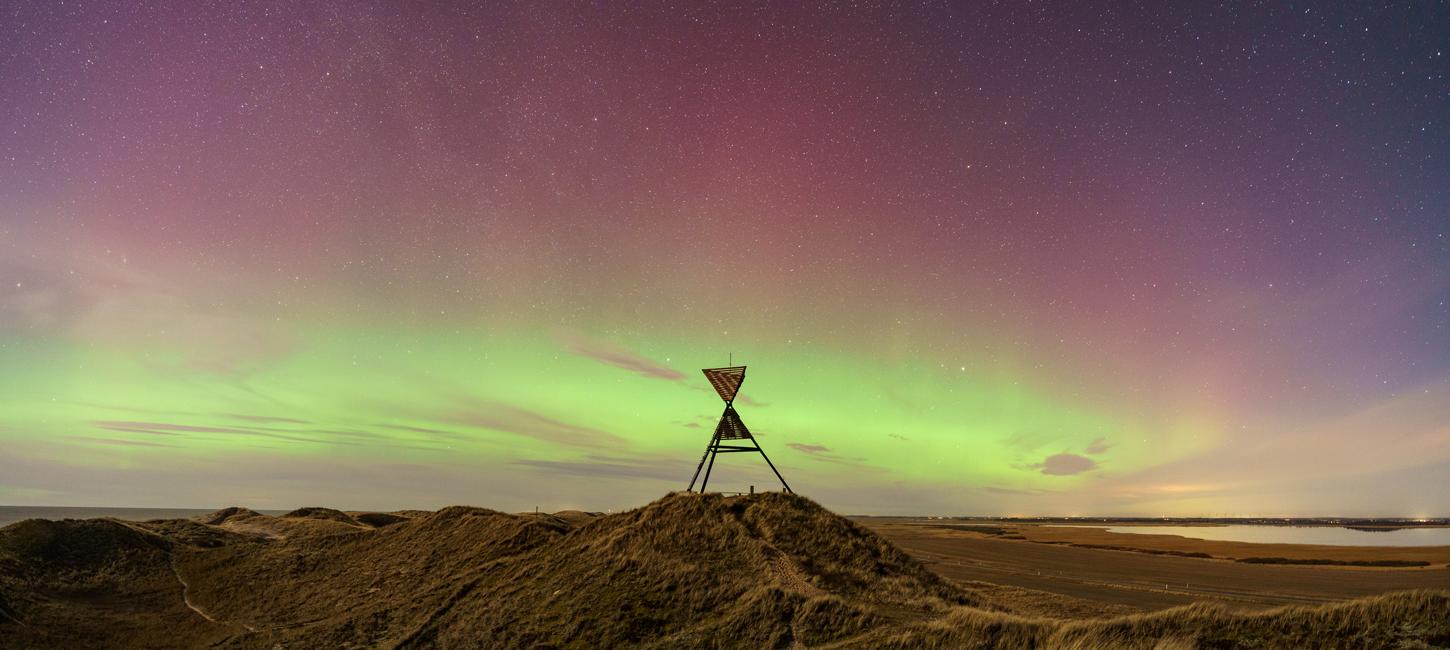 Sømærke ved Husby med stjerner og nordlys