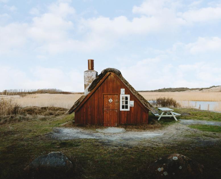 Udsigt over det smukke område ved Esehusene i Nymindegab