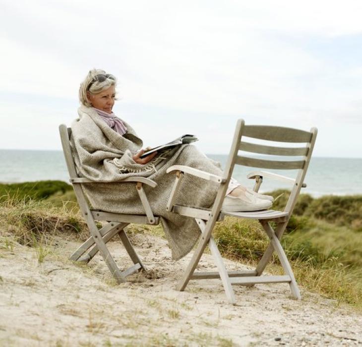 Kvinde ved havet, udsigt, vesterhavet